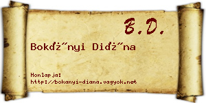 Bokányi Diána névjegykártya